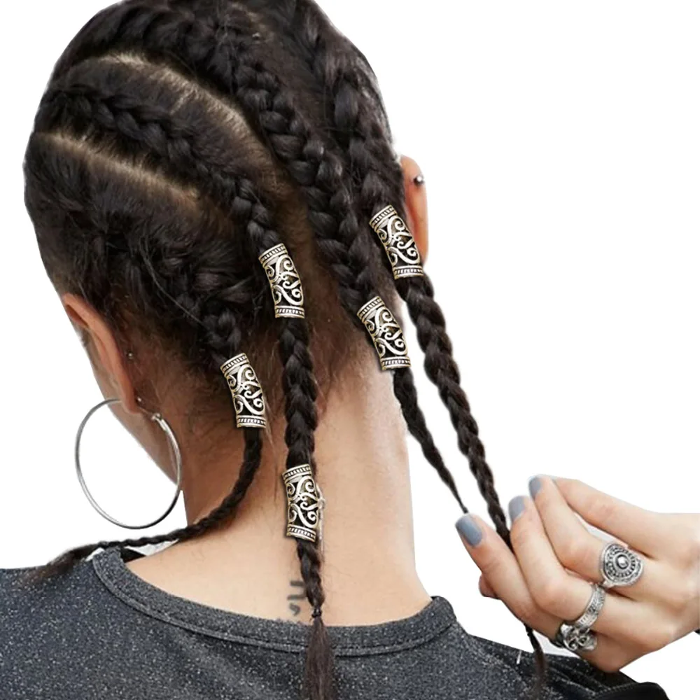 5x норвежский викинг Swirl Bead Rasta Dreadlocks коса головы волос платье клип булавки аксессуары Рождественский подарок повязка на голову головной убор