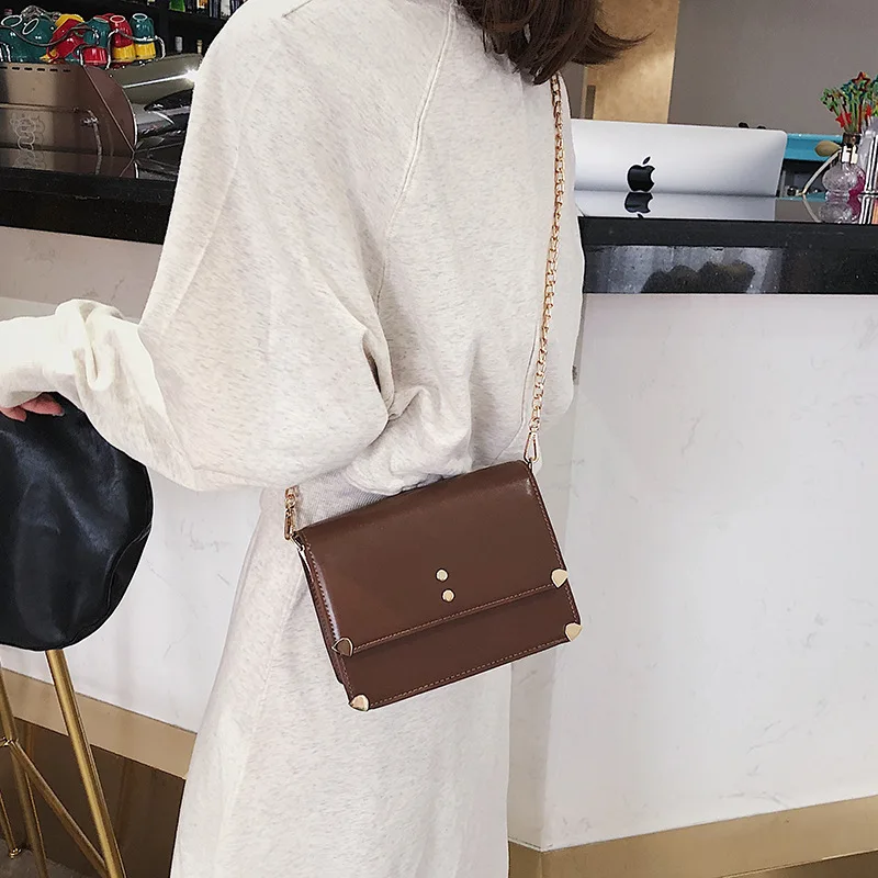 Youda 2019 Новый Простой Винтаж Сумка через плечо гонконг стиль ретро заклепки