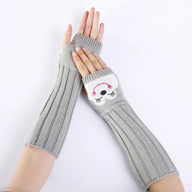 

YOZIRON Fashion Ladies Cotton Winter Gloves Women Girls Mittens Solid Color Free Size Winter Warm Adult Knitted Gloves