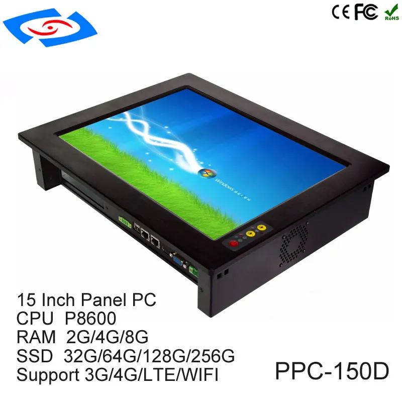 

Factory Price All In One PC 15" Fanless Industrial Panel PC With Resistive Touch Screen Rugged Computer Support Customization