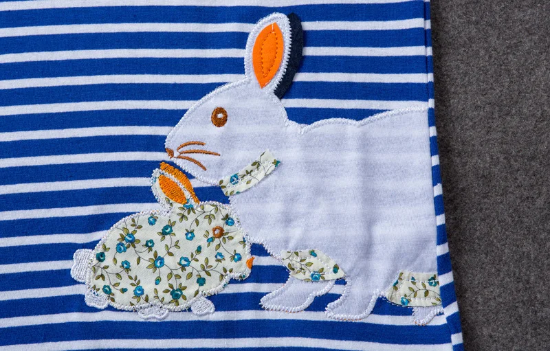 Милая одежда для маленьких девочек летнее платье голубая футболка в полоску с