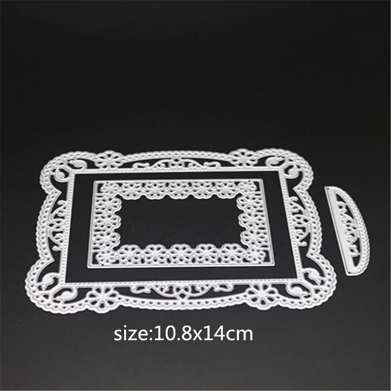 

Rectangular Lace Dies for Scrapbooking Photo Album Embossing DIY Paper Cards Making Decorative Stencil Craft