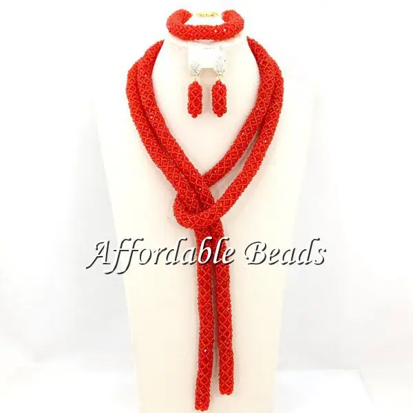 Комплект свадебных украшений BN308 уникальный красный комплект ювелирных изделий