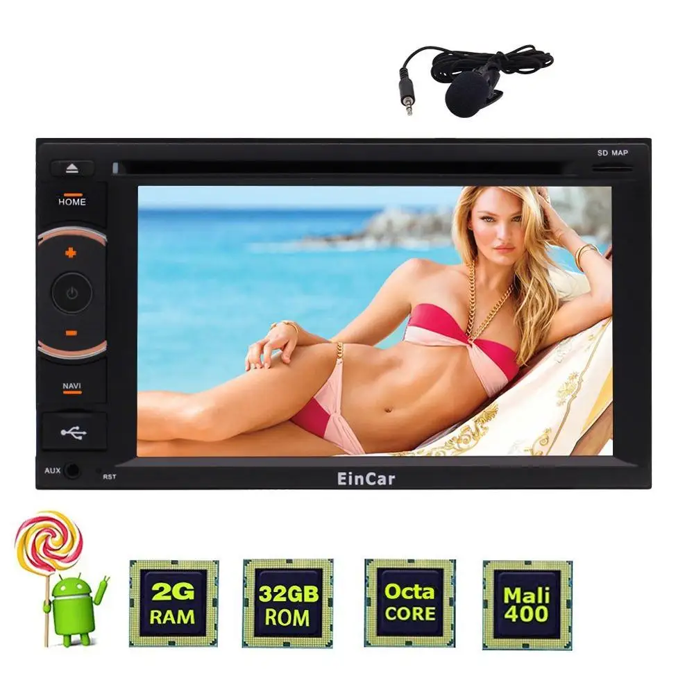 4G Dongle + Octa-core Android 5.1 GPS Navigation in Dash 6.2'' Touchscreen Car DVD Player support Wifi OBD External Microphone |