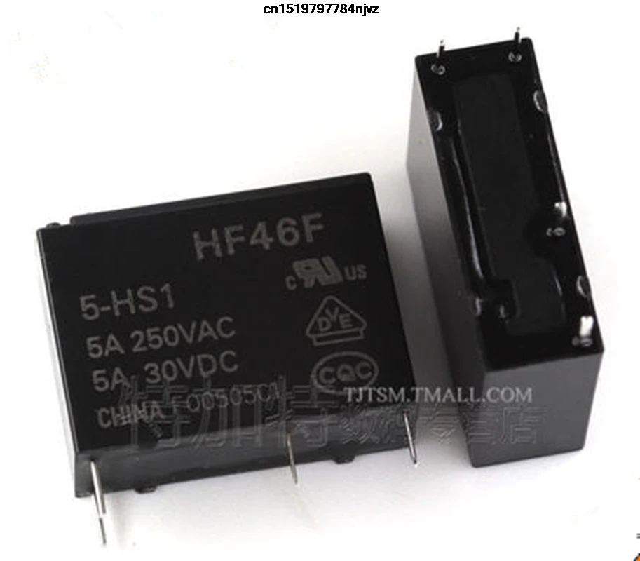 5А 4Pin HF46F 5 HS1 12 реле питания нормально открытый 24 VDC 5A 250VAC 10 шт|power relay|24 vdcrelay power |
