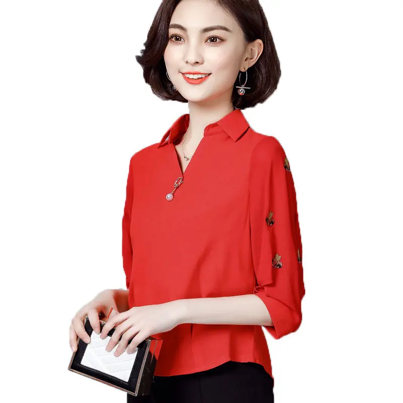 Корейский тип Модные женские вышитые универсальные Свободные Элегантные