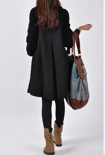 SaHezeng шерстяное длинное пальто женская водолазка Осень-зима 2017 модные толстые