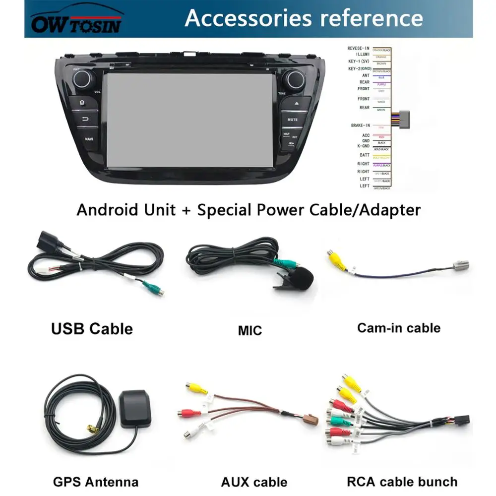 Автомагнитола 8 &quotIPS ядер 4 Гб ОЗУ + 64 ПЗУ Android 9 0 GPS Navi для Suzuki SX4 2014 2015 CarPlay Parrot BT