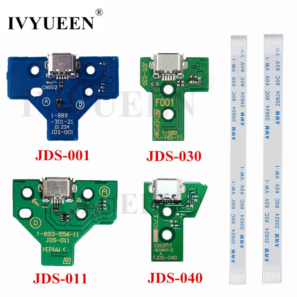 IVYUEEN для Dualshock 4 PS4 Pro тонкий контроллер зарядное гнездо, порт платы JDS 030 040 с 12 14 Pin питания гибкий кабель