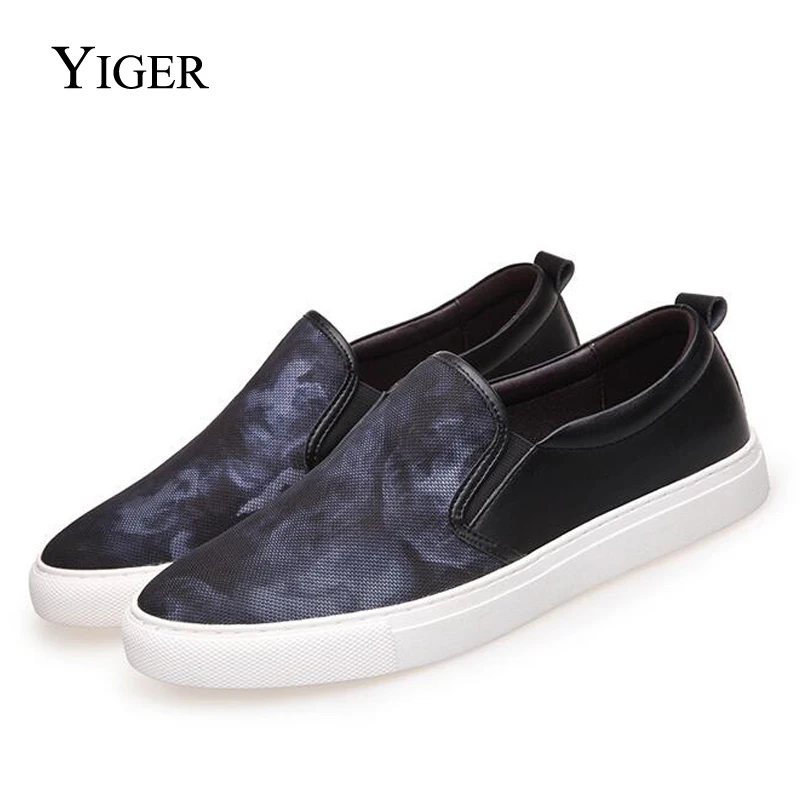 YIGER/Новые весенние мужские лоферы модная прогулочная обувь без шнуровки Мужская