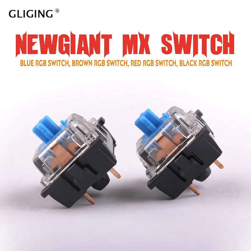 1 шт. оригинальная механическая клавиатура NewGiant Mx 3 Pin, прозрачный пыленепроницаемый черный коричневый синий красный осевой переключатель для Cherry Mx