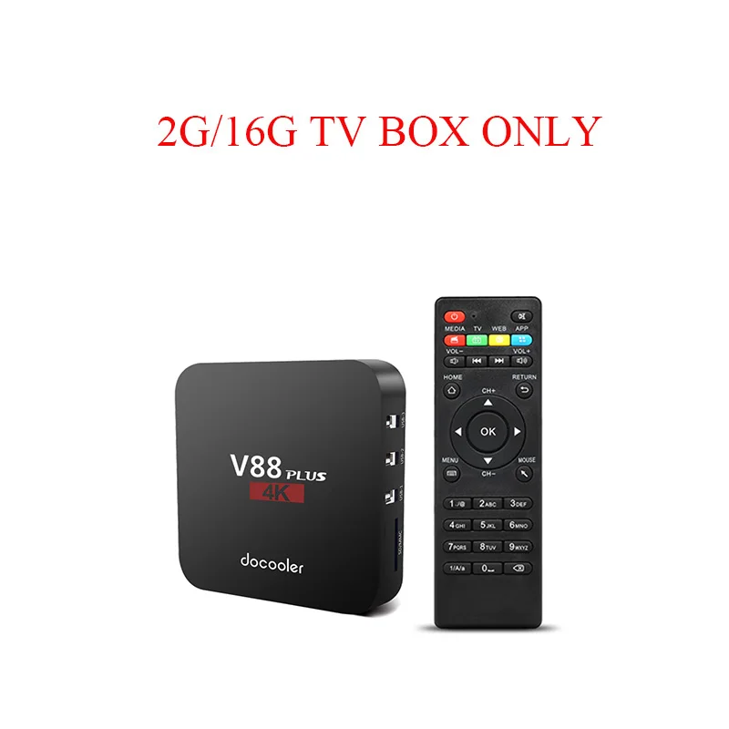 Docooler V88 Plus Smart Android tv Box Rockchip 2GB16GB Android 8,1 tv Box Miracast WiFi 4K телеприставка PK X96 MINI для Smart tv - Цвет: 2G16G TV BOX ONLY