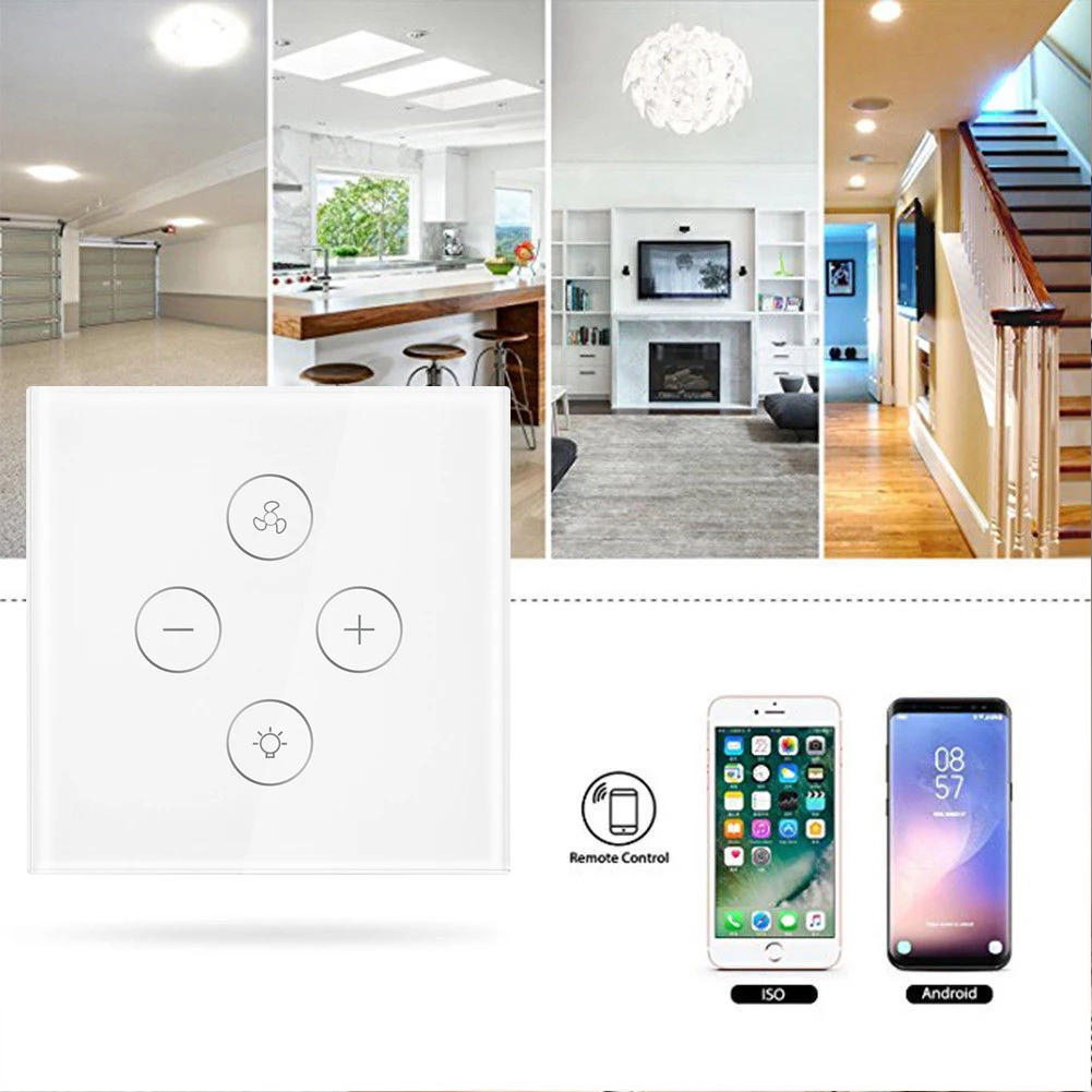 Смарт переключатель WiFi с европейской вилкой для вентилятора совместим Alexa Google Home