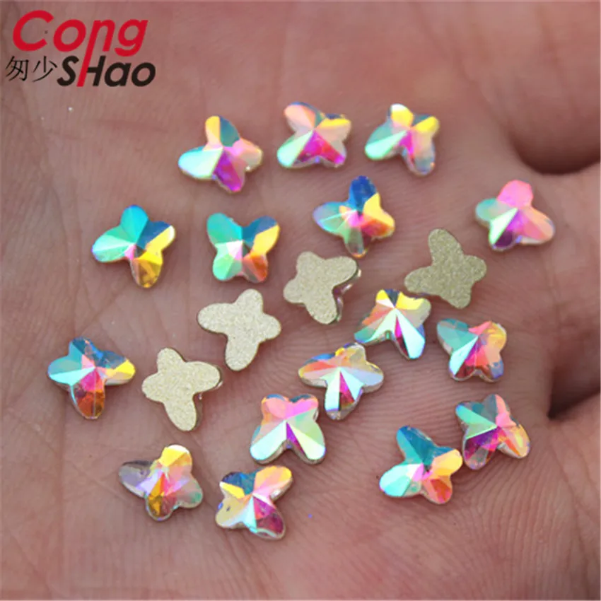 Стеклянные стразы-бабочки Cong Shao 100 шт. 5*5 2 м для украшения ногтей Блестящий наряд с