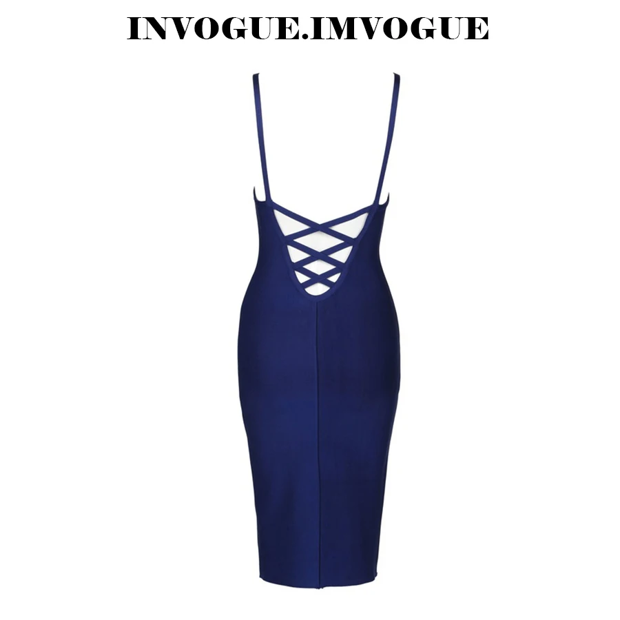 INVOGUE. IMVOGUE Новое поступление однотонное сексуальное платье до колена с v-образным