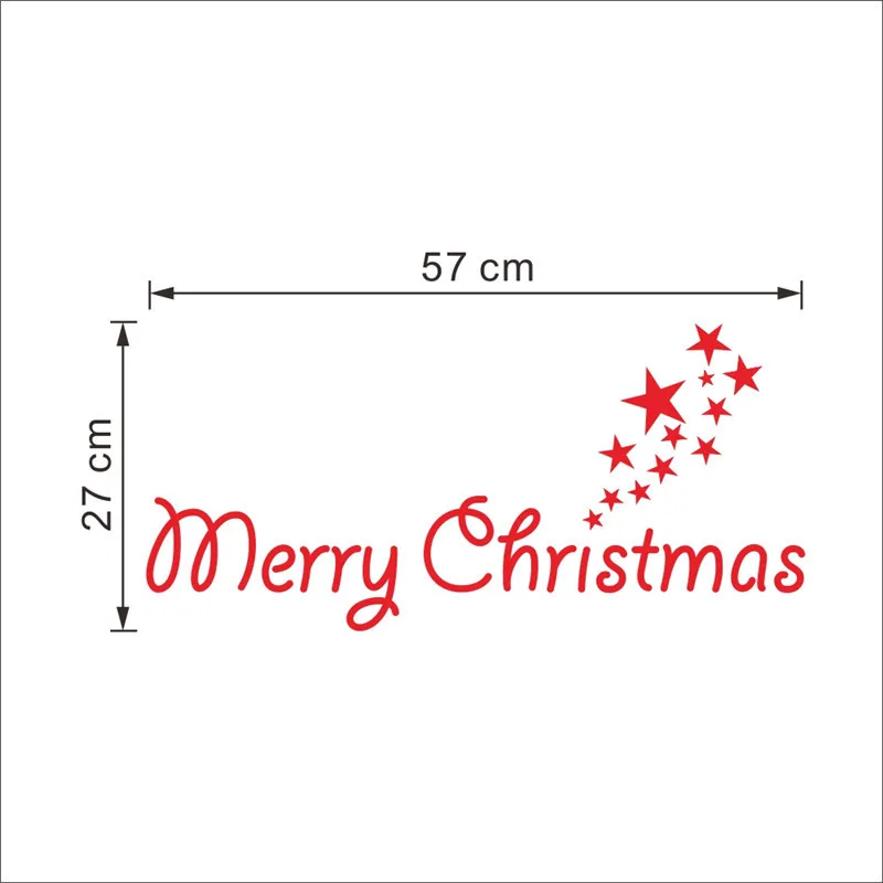 Merry Christmas Quotes With Star Wall Sticker For Store Office House Decoration Diy Vinyl Home Decals Xmas Festival Mural Art | Дом и сад