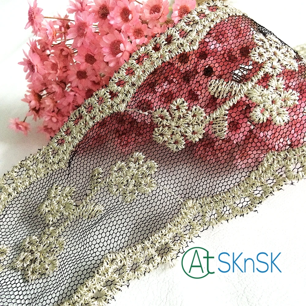 Latest arrival 1yard/lot Good quality white and black eyelashes lace fabrics wide 6CM handmade clothing accessories diy flower | Дом и сад