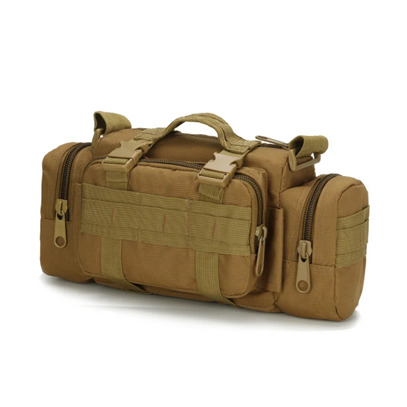 Mege Tactical Camouflage Small Hand Bag US Army Military Equipment Airsoft Paintball Molle Waist Waterproof Bag Multifunction - Цвет: BROWN