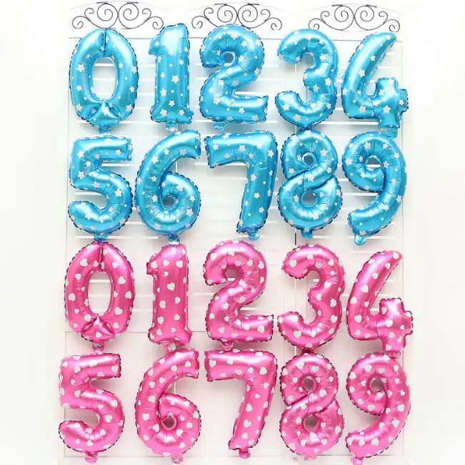 

500pcs Blue Pink Number Letter 16inch Inflatable Foil Balloons Weddding Birthday Party Alphabet Digit Balloon Decoration SN1215