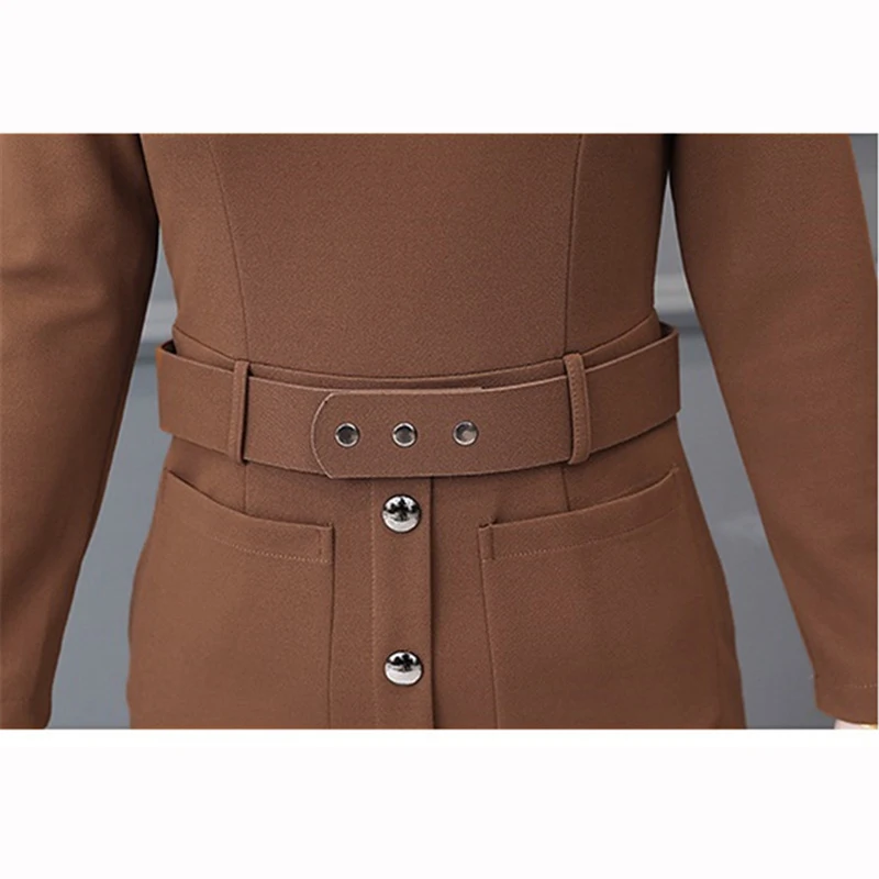 Женское платье миди с длинным рукавом большого размера|Женские платья| |