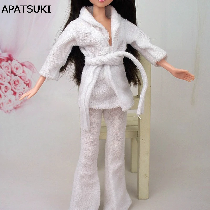 Kids Gift Doll Accessories Bathrobe For Barbie Bathroom Winter Pajama Sleeping Wear Casual Clothes House Toy | Игрушки и хобби