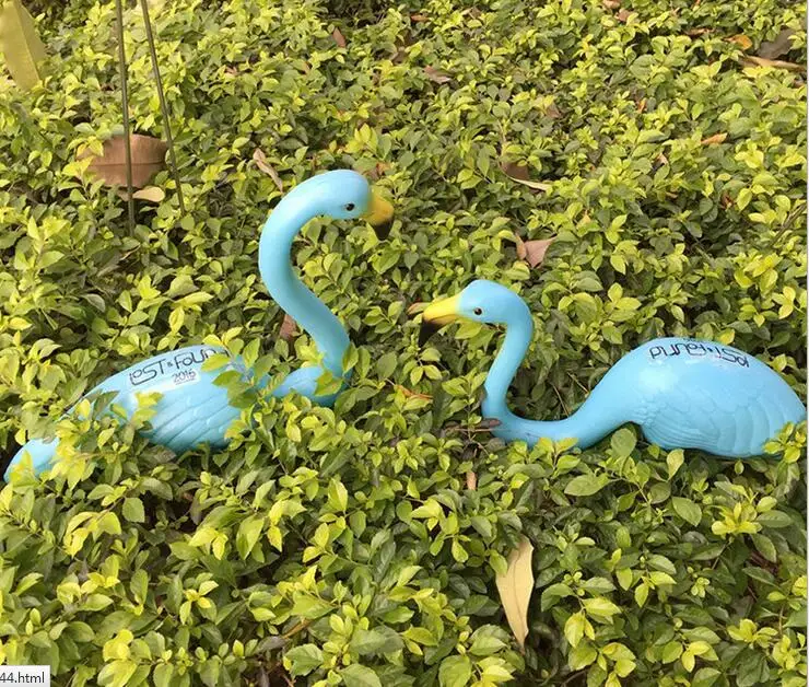 2pcs,Blue Color,High-74cm,Simulation Plastic Flamingo Birds Gardening Animal Decorations Outdoor Supplies