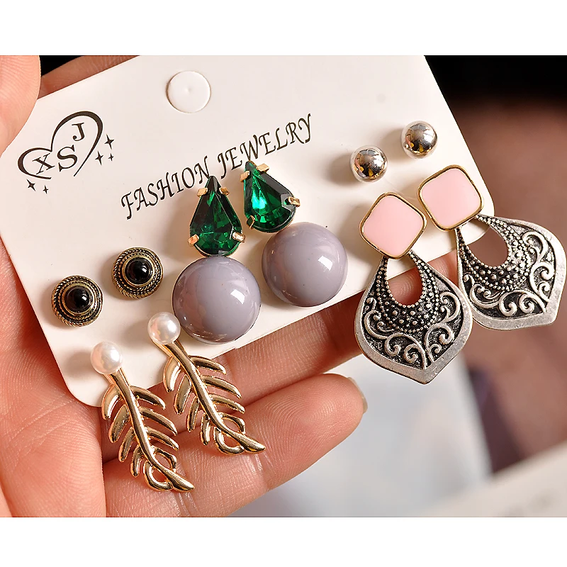 Hot selling fashion gorgeous women jewelry girl boy birthday party ear nail green gray pink Earrings mixed Gift Free Shipping | Украшения и