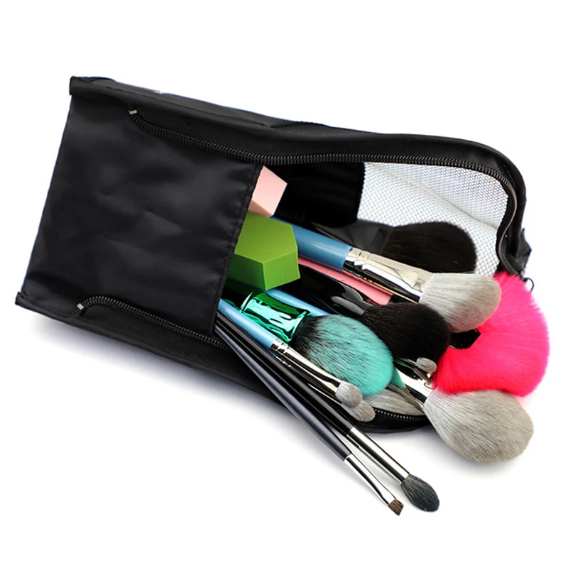 Новинка 2019 однотонный дорожный держатель для кистей макияжа черный органайзер