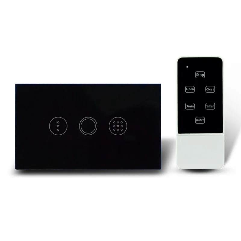 

Free Shipping Single Gang Touch Timer Switch with RF Remote 433Mhz , Crystal Toughened Glass Panel Time Delay Light Switches