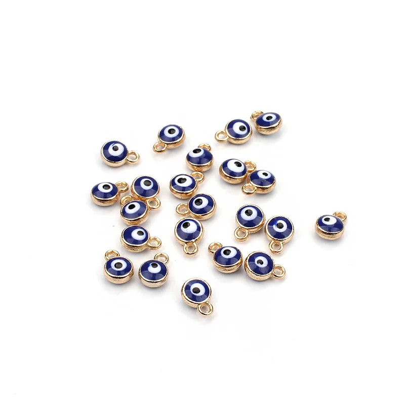 

30pcs/lot LUCKY EYE turkey evil eye gold /silver Color tone charms connectors beads for diy bracelet bangle jewelry accessories