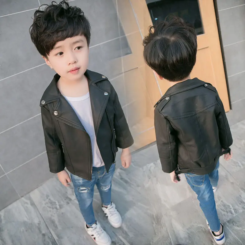 2018 детская кожаная куртка пальто Детские ветровки куртки для маленьких