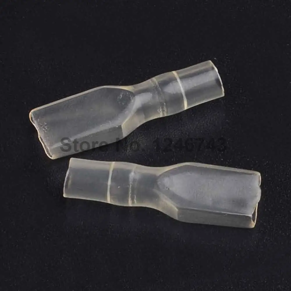 

50PCS 4.8mm Female Spade Connector Crimp Terminal PVC Insulated Sleeve Clear