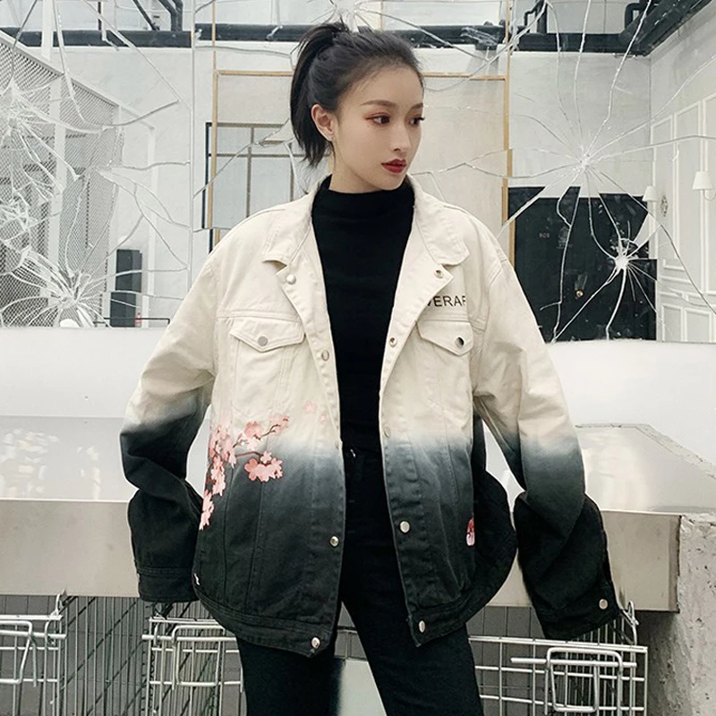 Японские уличные джинсы Sakura модное комбинированное пальто Homme хлопковые