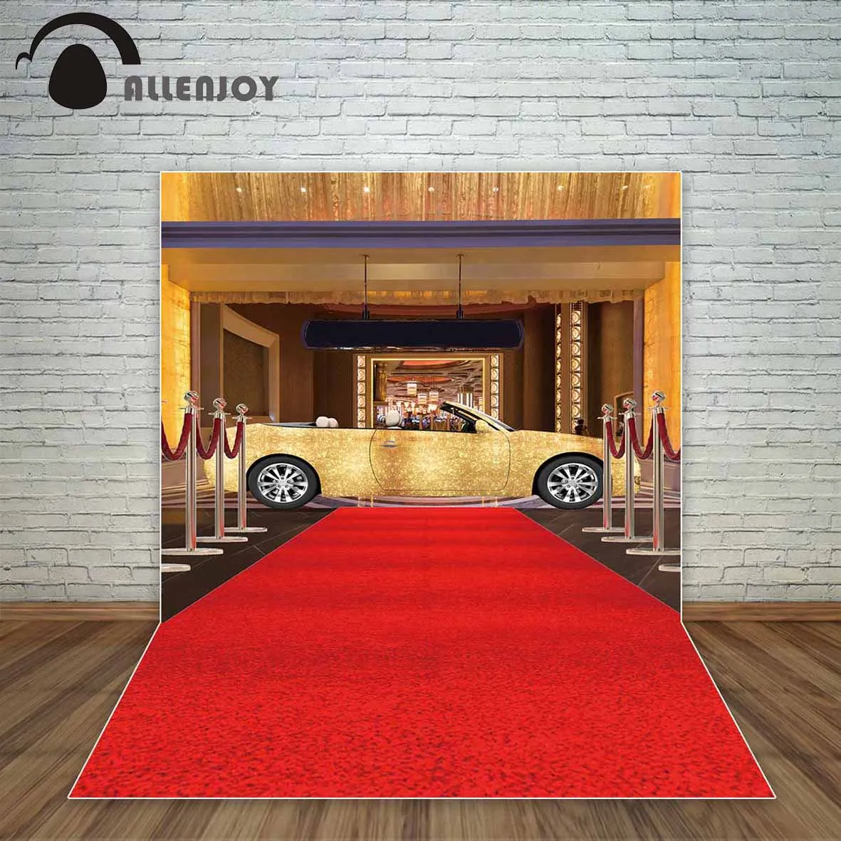 Allenjoy photography backdrops Wall-papers carpet glitter gold car celebrity luxury celebration activitybackground fotografia |