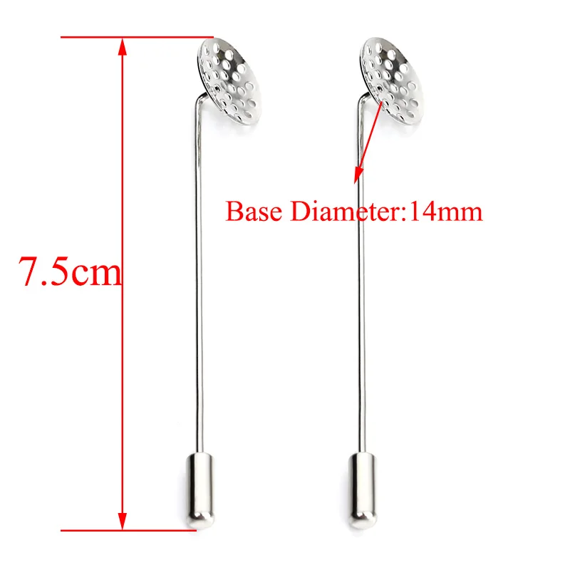 Основа для броши медная без рисунка с подносом 14 мм родиевая/Золотая/античная