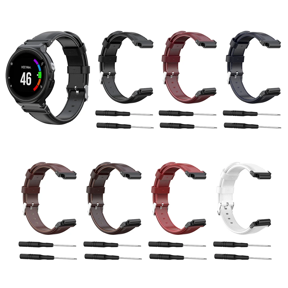 Ремешок из натуральной кожи для смарт часов Garmin Forerunner 220 230 235 620 735 735XT S20 S5