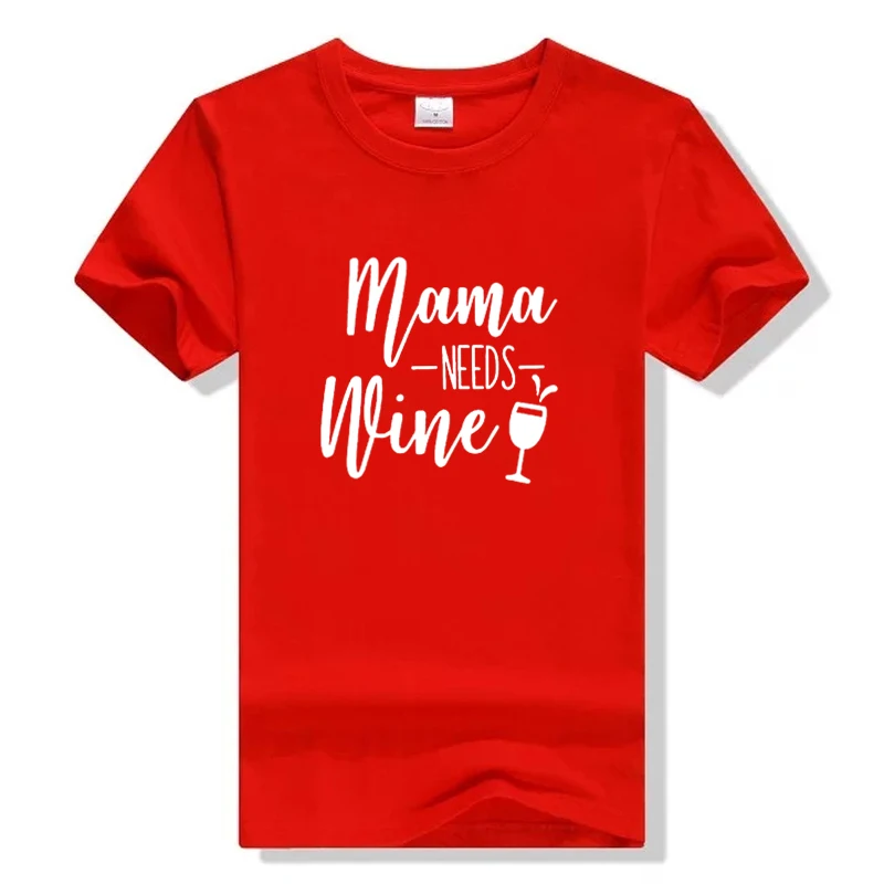 Mama Needs Wine T-shirt Tired As Mother Lover Tee Funny Hipster Cotton Graphic Trendy Tops Mom Gift Vintage Outfits | Женская одежда