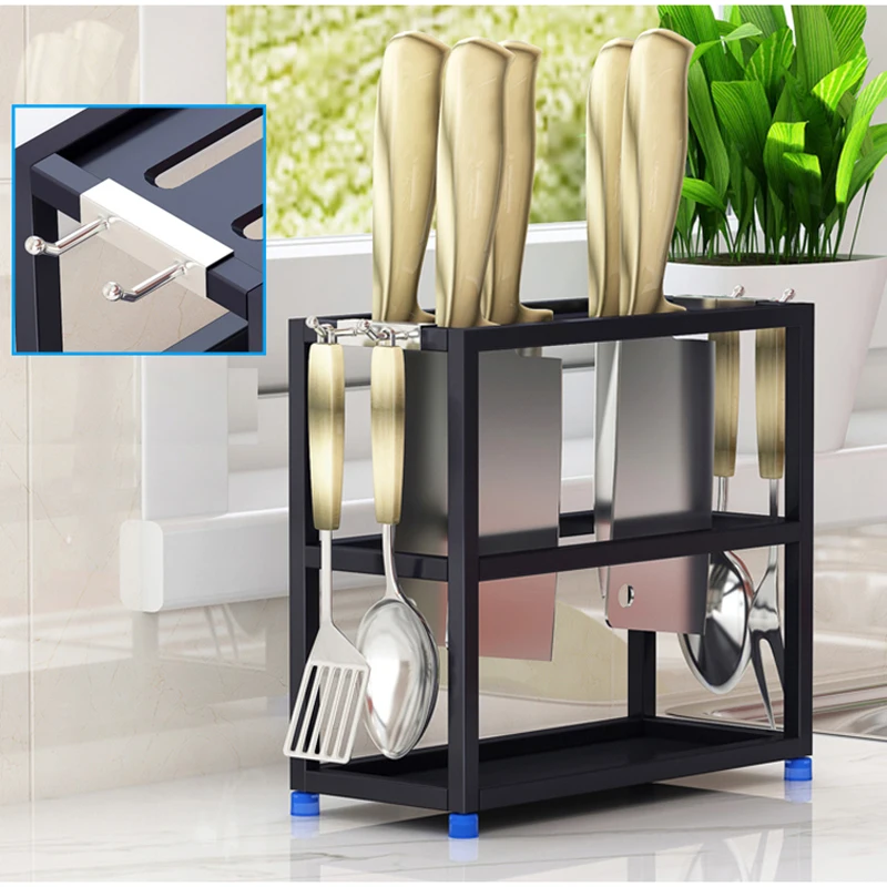 Универсальный держатель для кухонных ножей из нержавеющей стали черный