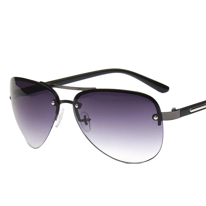 Модные солнцезащитные очки без оправы брендовые дизайнерские металлические