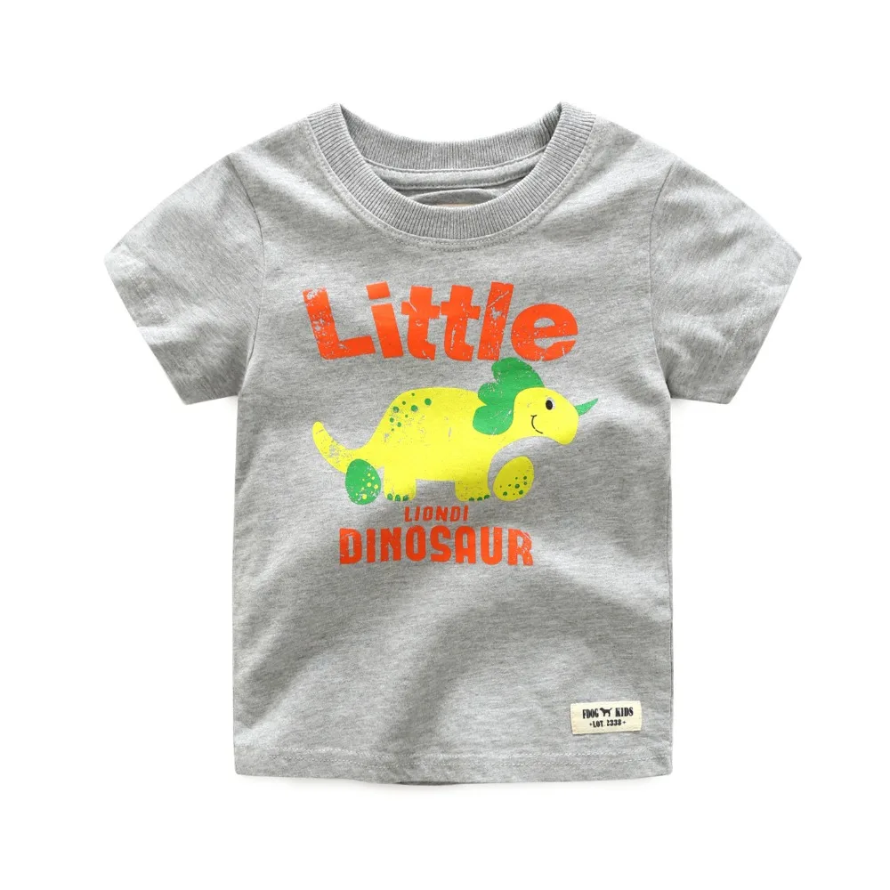 Новый стиль с коротким рукавом 100% хлопок маленький динозавр напечатаны дракон