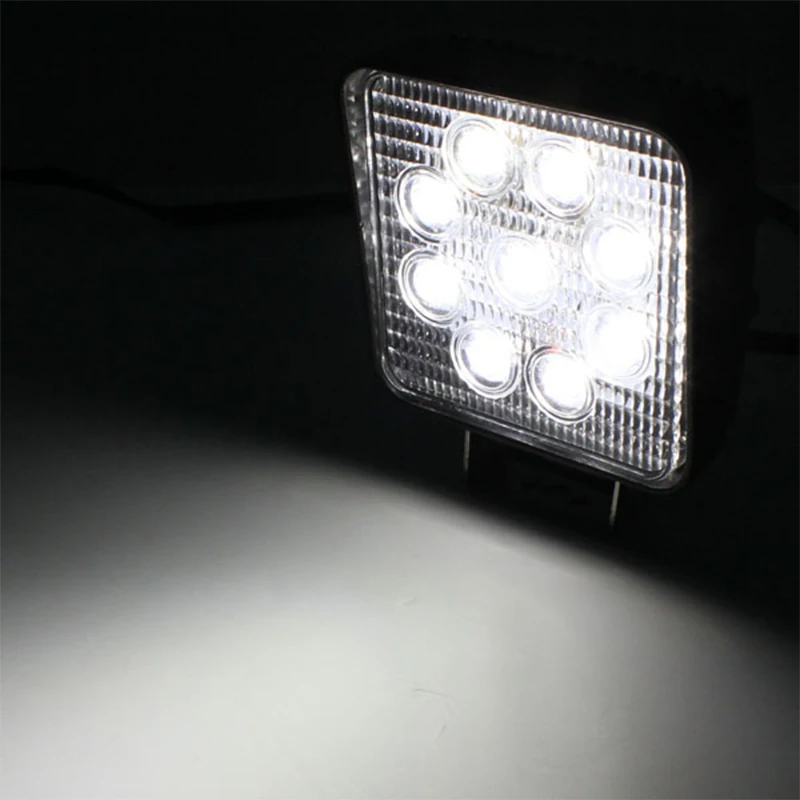 EALEN 2X 4 дюймовый 12V 27В автомобильные светодиодный Подсветка 9x3 Вт Белый DRL