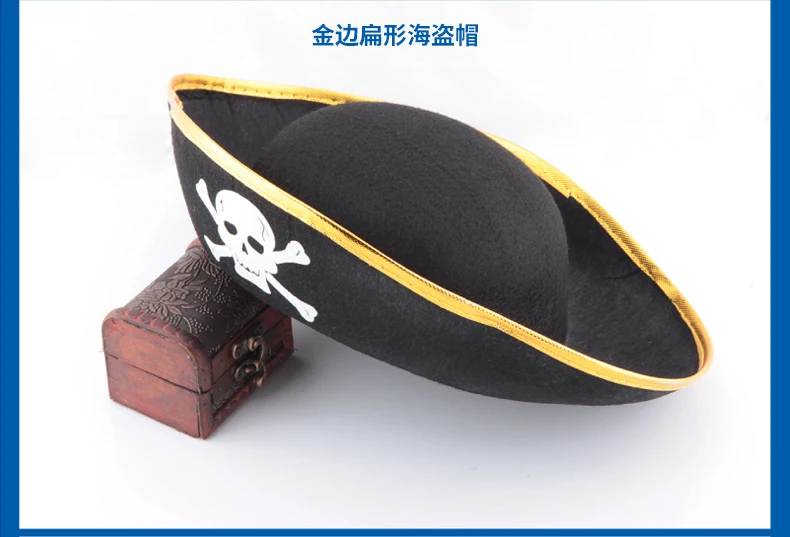 Хэллоуин украшения пиратский Интимные аксессуары Pirate Captain dressup пират Производительность шляпа капитан Карибского пиратская шляпа mfe74