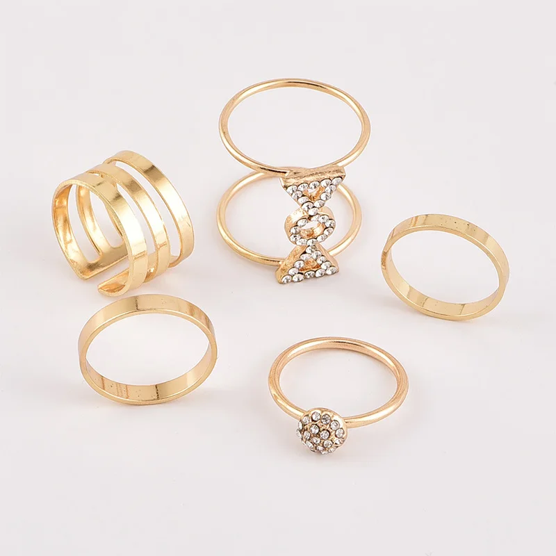 Женское кольцо с кристаллами 5 шт./компл.|Обручальные кольца| |