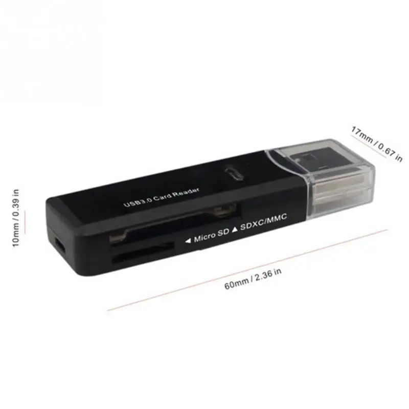 Многофункциональный USB 3,0 кард-ридер 2 слота/MMC+ Micro/T-flash для портативных ПК и Mirco USB порт для смартфона