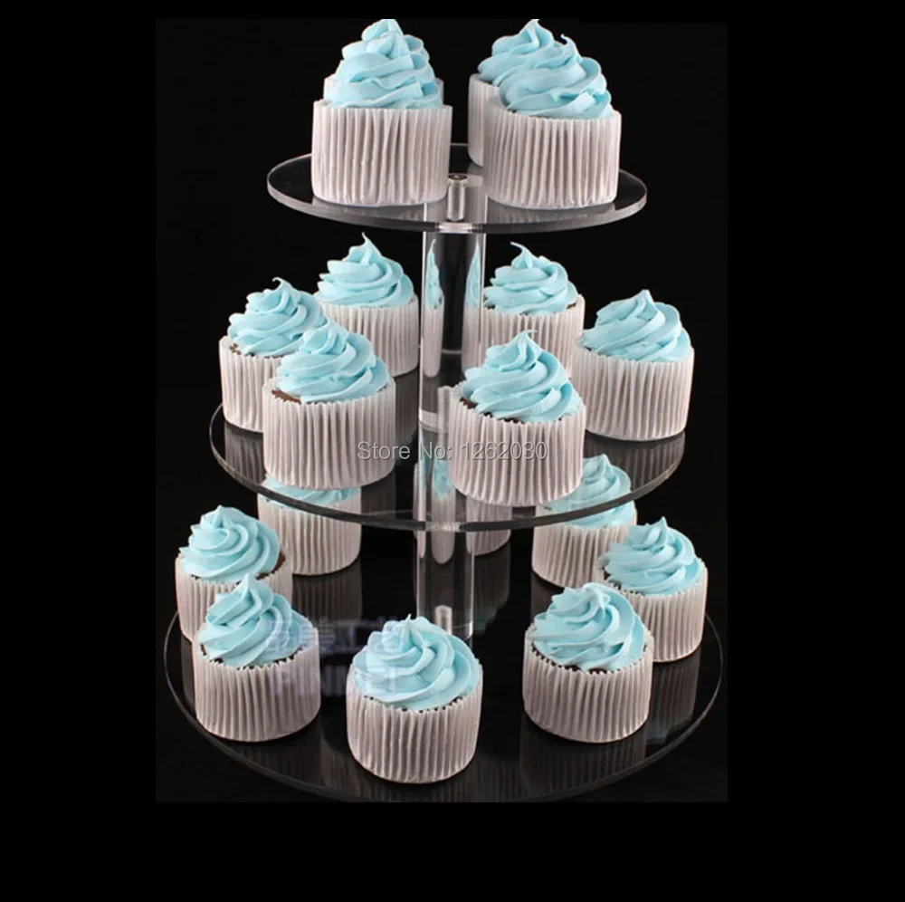 3 уровневая акриловая подставка для торта свадебного кекса Бесплатная