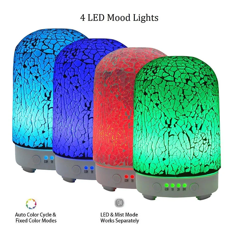 COOSA изумруд разбитое стекло ультразвуковой диффузор эфирного масла 100 мл