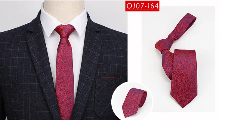 YISHLINE Factory 7 см галстуки Красный Синий плед для мужчин Свадебная вечеринка рубашка костюм жениха Длинный Галстук полиэстер Шелковый жаккард