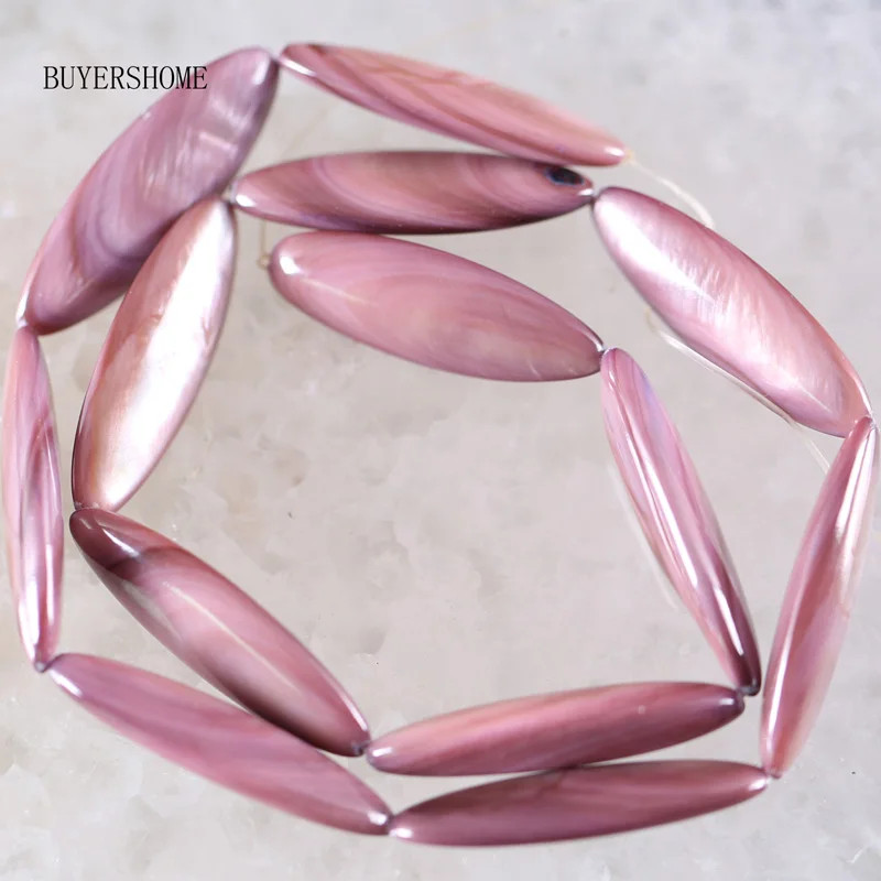 Pink Модные украшения 10X30 мм многоцветные Перламутровые Бусины в виде ракушки, 1" O081-102 - Цвет: Pink