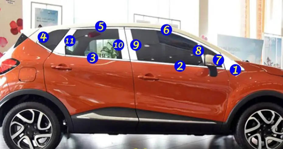 Для Renault Captur автомобильный стикер Крышка корпуса из нержавеющей стали Стекло окно украшение столб средняя колонна полоса отделка