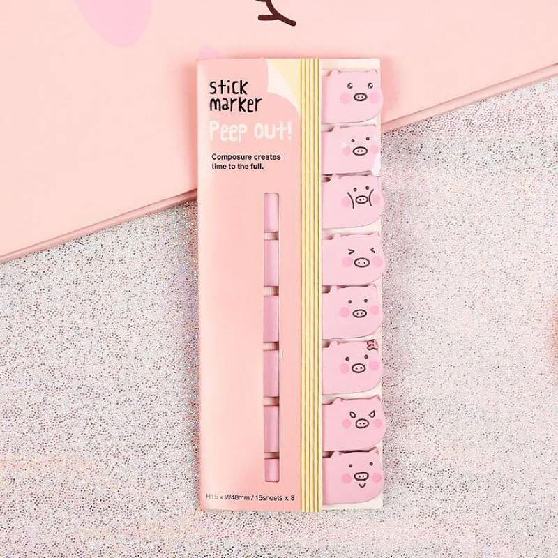 Милый порошок свинья липкий стикер для заметок Kawaii блокноты стикеры s закладки сообщение заметки офисные школьные принадлежности канцелярские товары